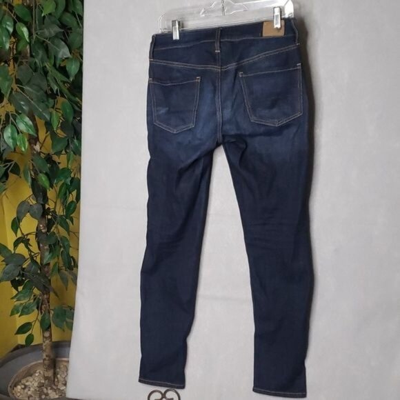 American Eagle Outfitters Tomgirl Jeans Womens 0 Regular Dark Wash Stretch Denim - Picture 2 of 10